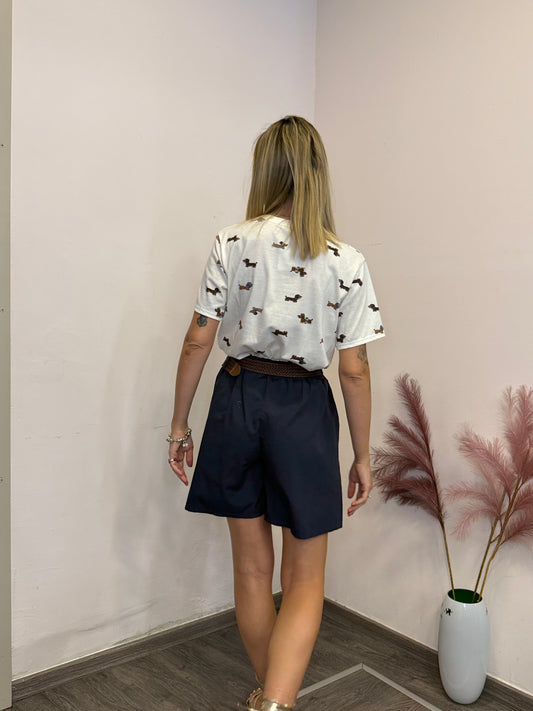Pantaloncini in cotone blu