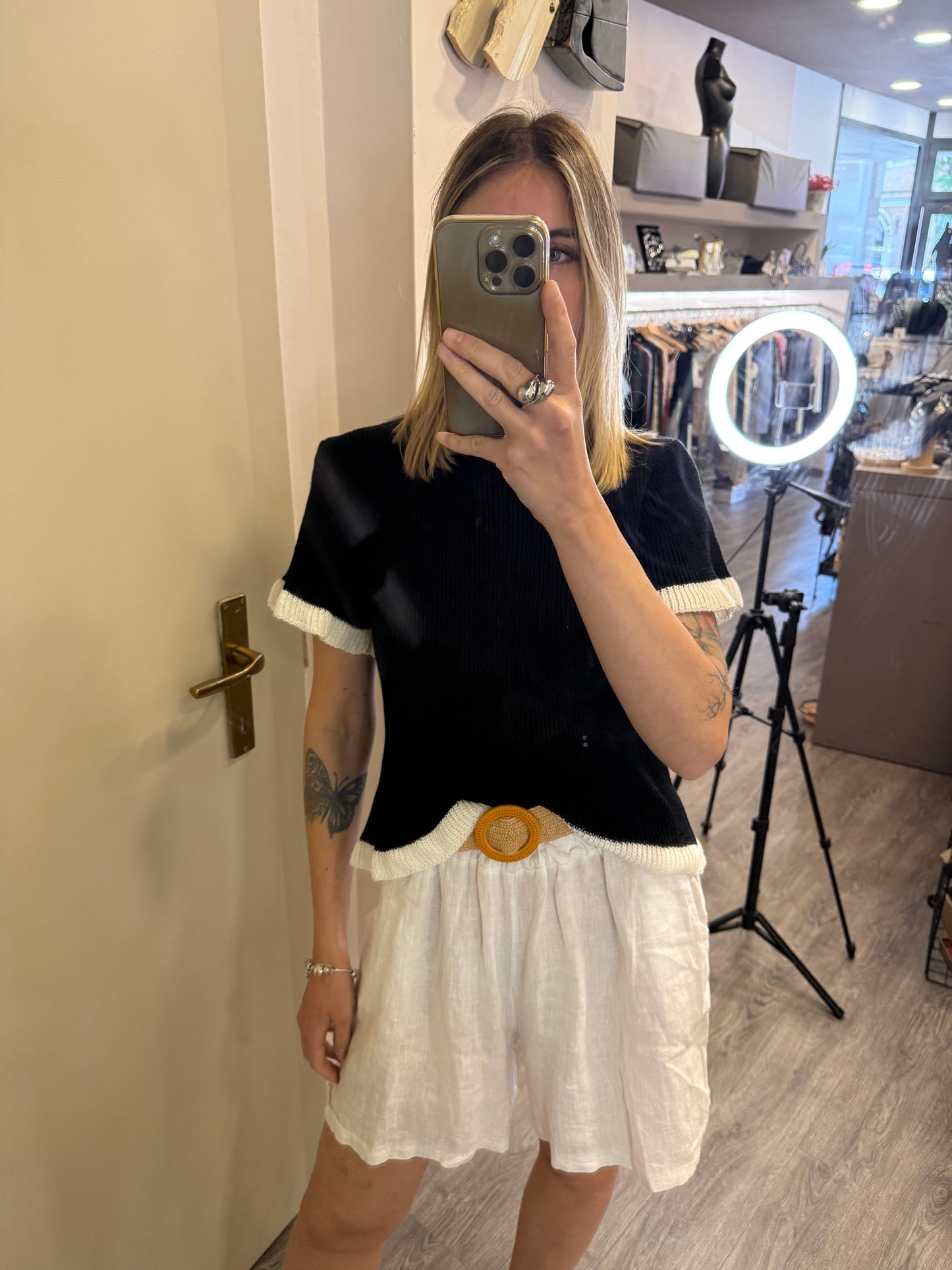 Pantaloncini lino bianco