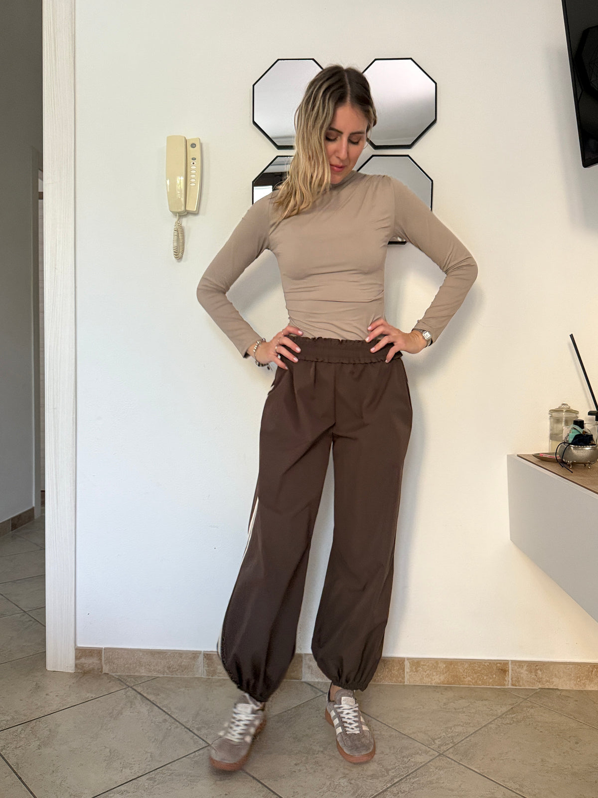 Casacca felpa marrone