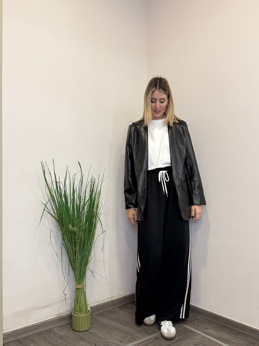 Pantaloni tuta palazzo bande