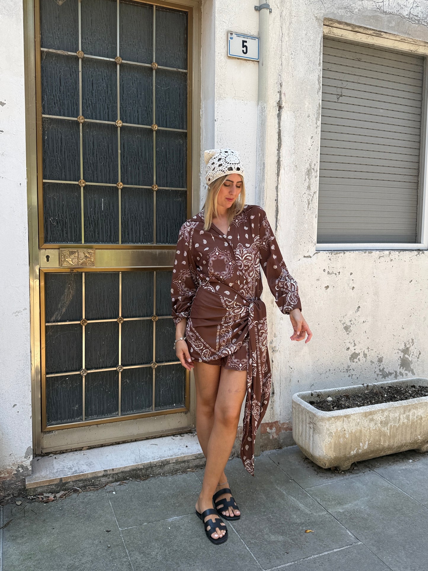 Camicia bandana marrone