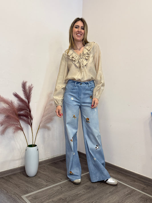 Camicia frappa beige