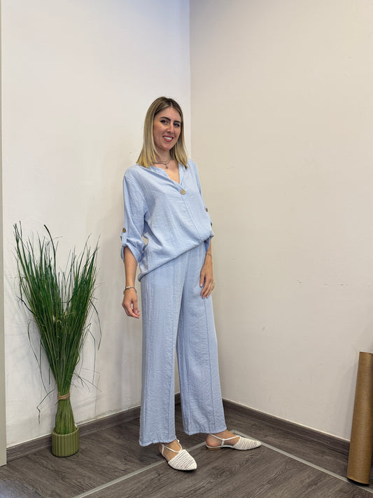 Pantaloni completo comodo azzurro