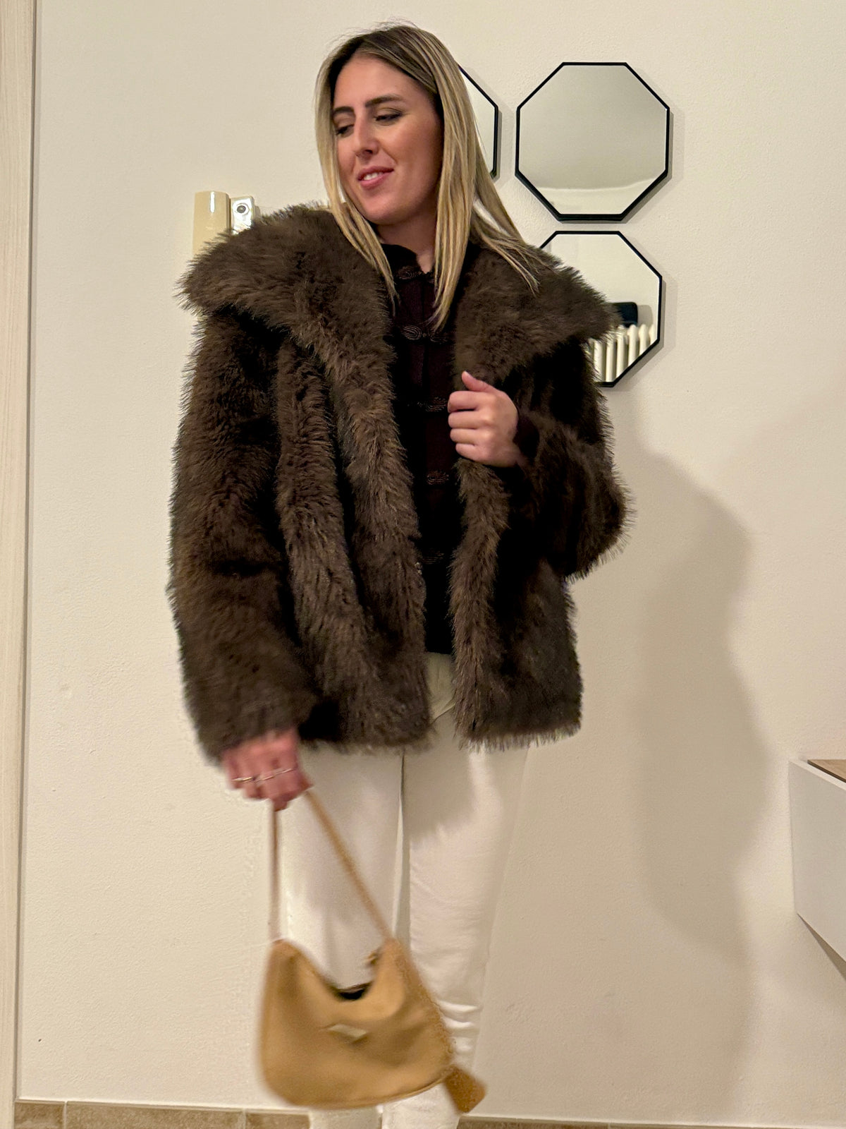 Eco fur marrone luxury