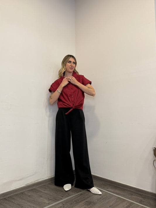 Camicia cotone bordeaux