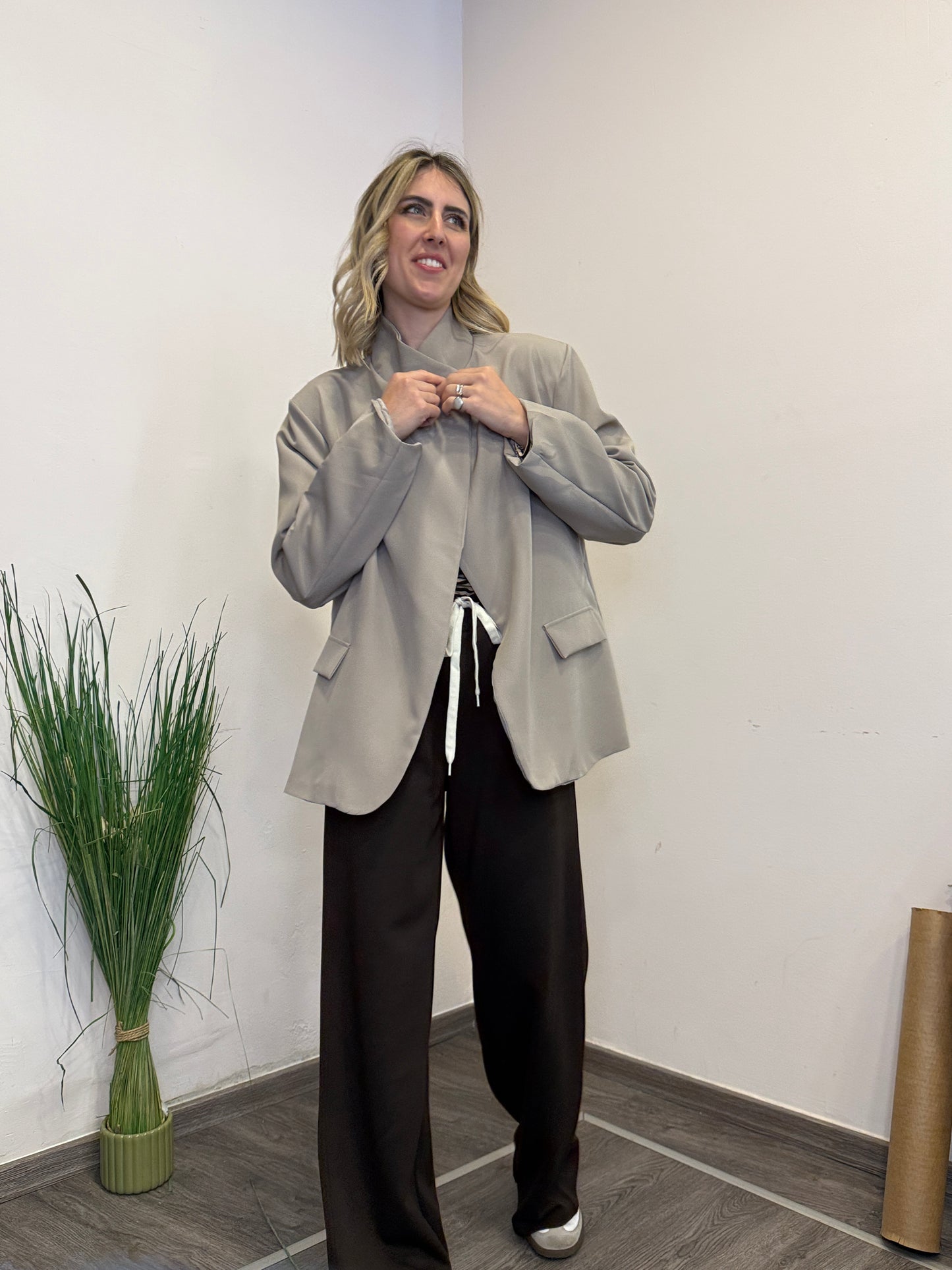 Blazer open tortora
