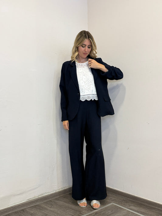 Completo viscosa blu notte