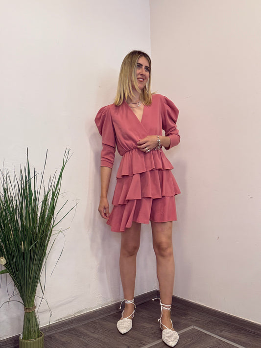 Abito balze pepe rosa