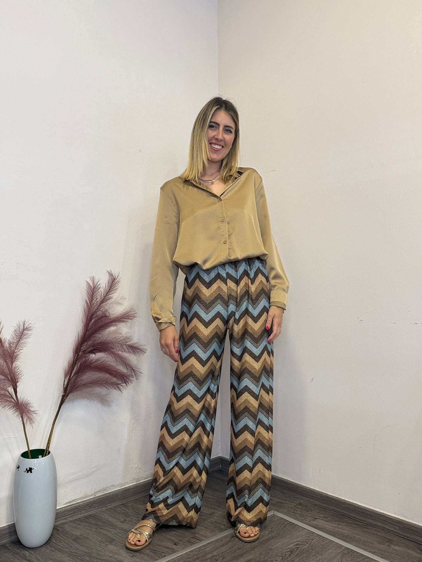 Camicia raso oro