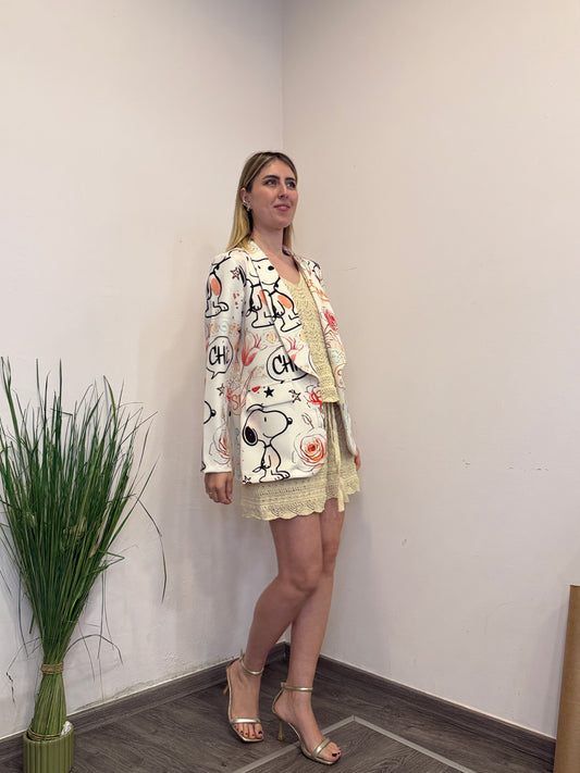 Giacca graffiti panna