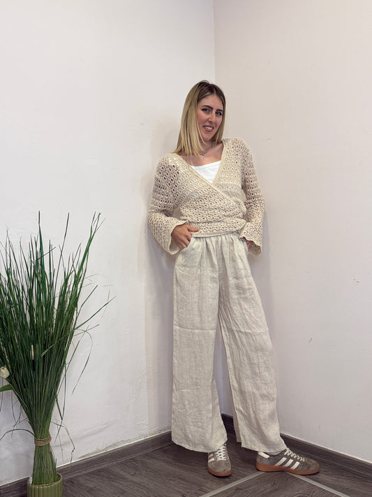 Pantaloni Lino beige
