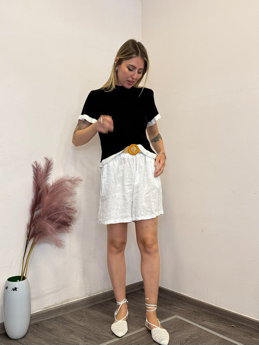 Pantaloncini lino bianco