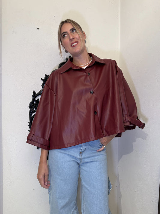 Cappa ecopelle bordeaux