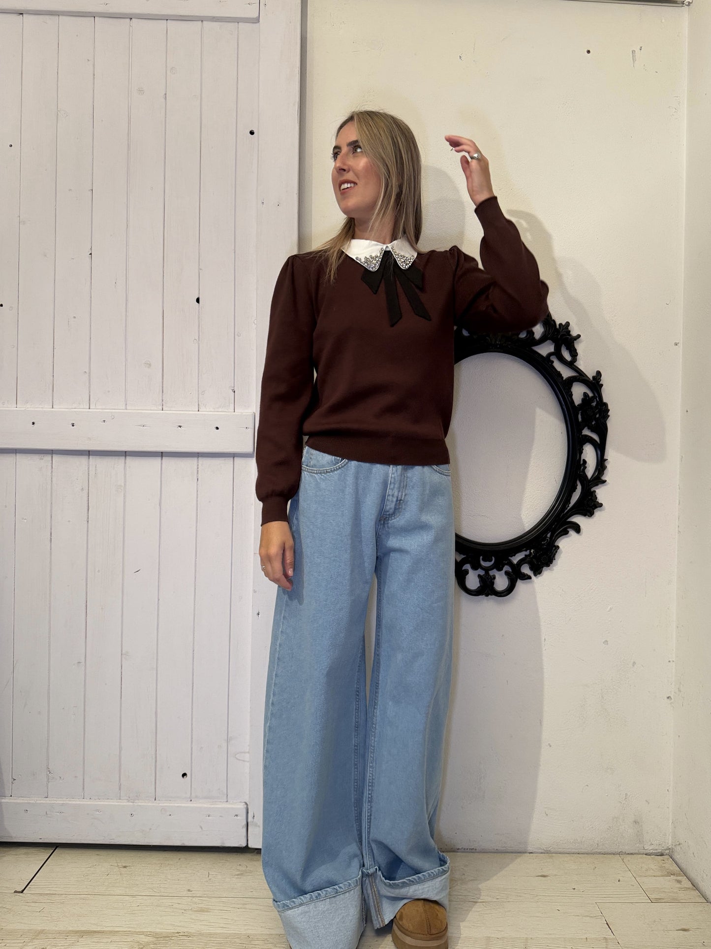 Jeans con risvolto