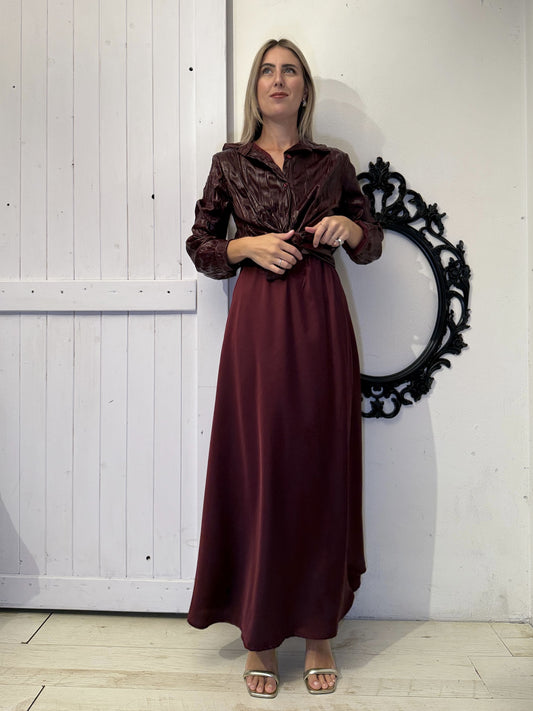 Camicia vernice bordeaux