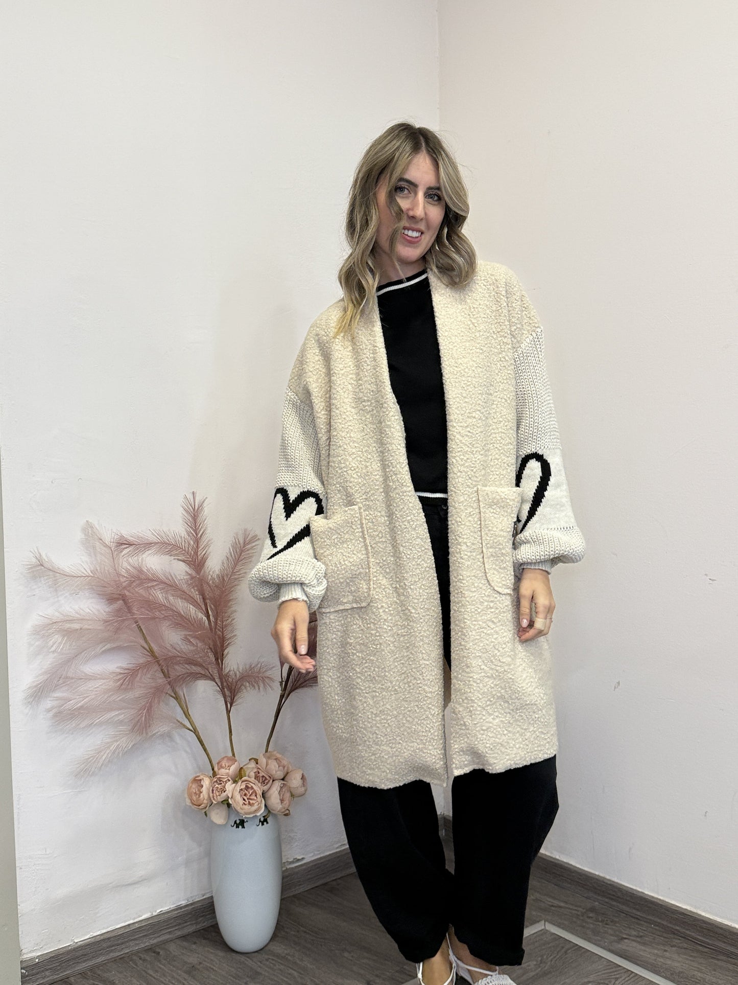 Cardigan con cuori