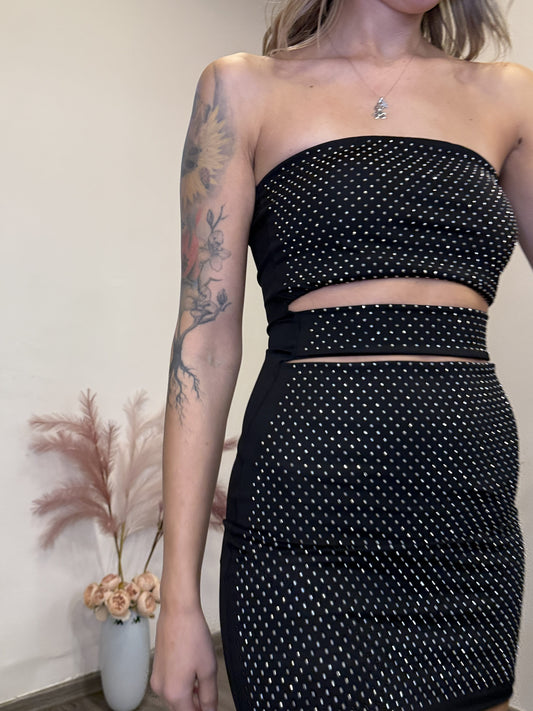 Abito aperture strass