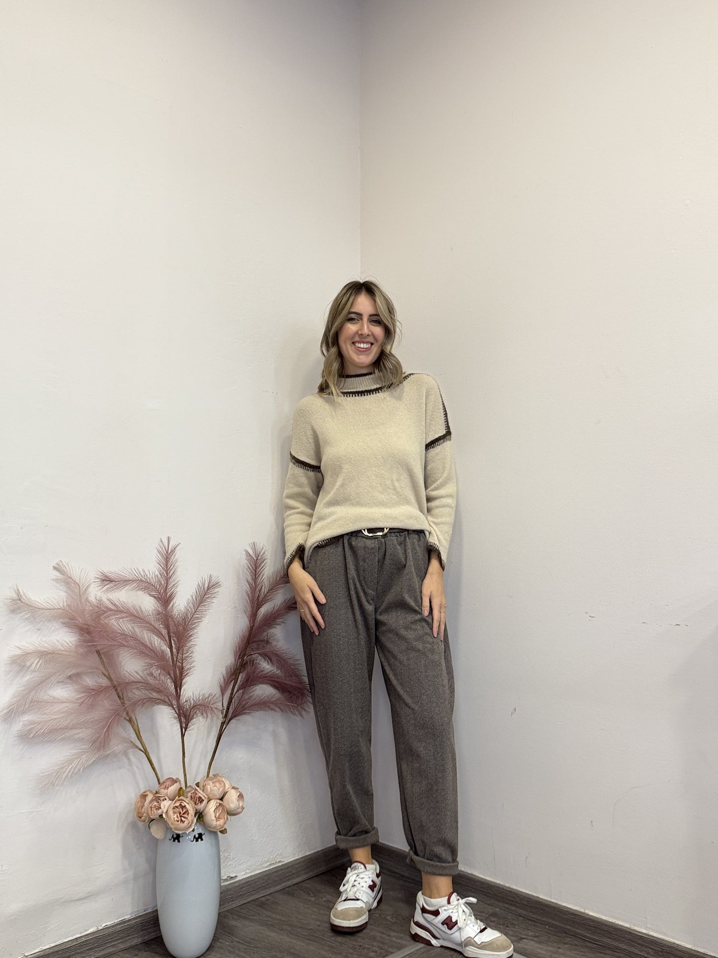 Pantaloni in panno ovetto