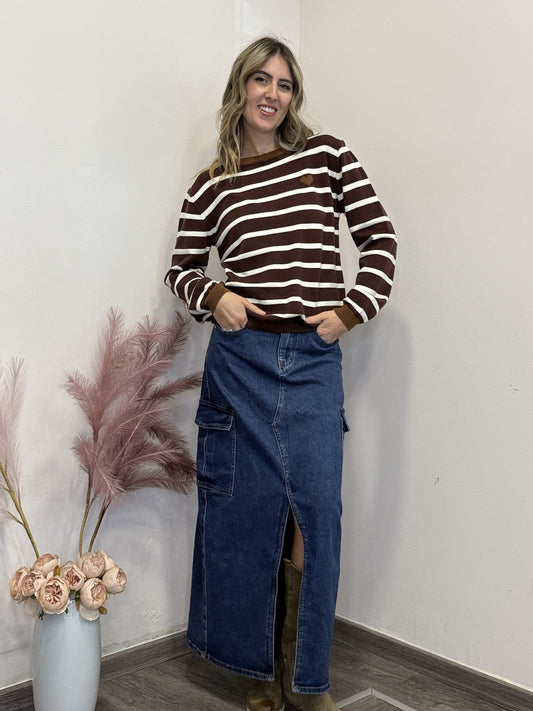 Maglione heart rigato