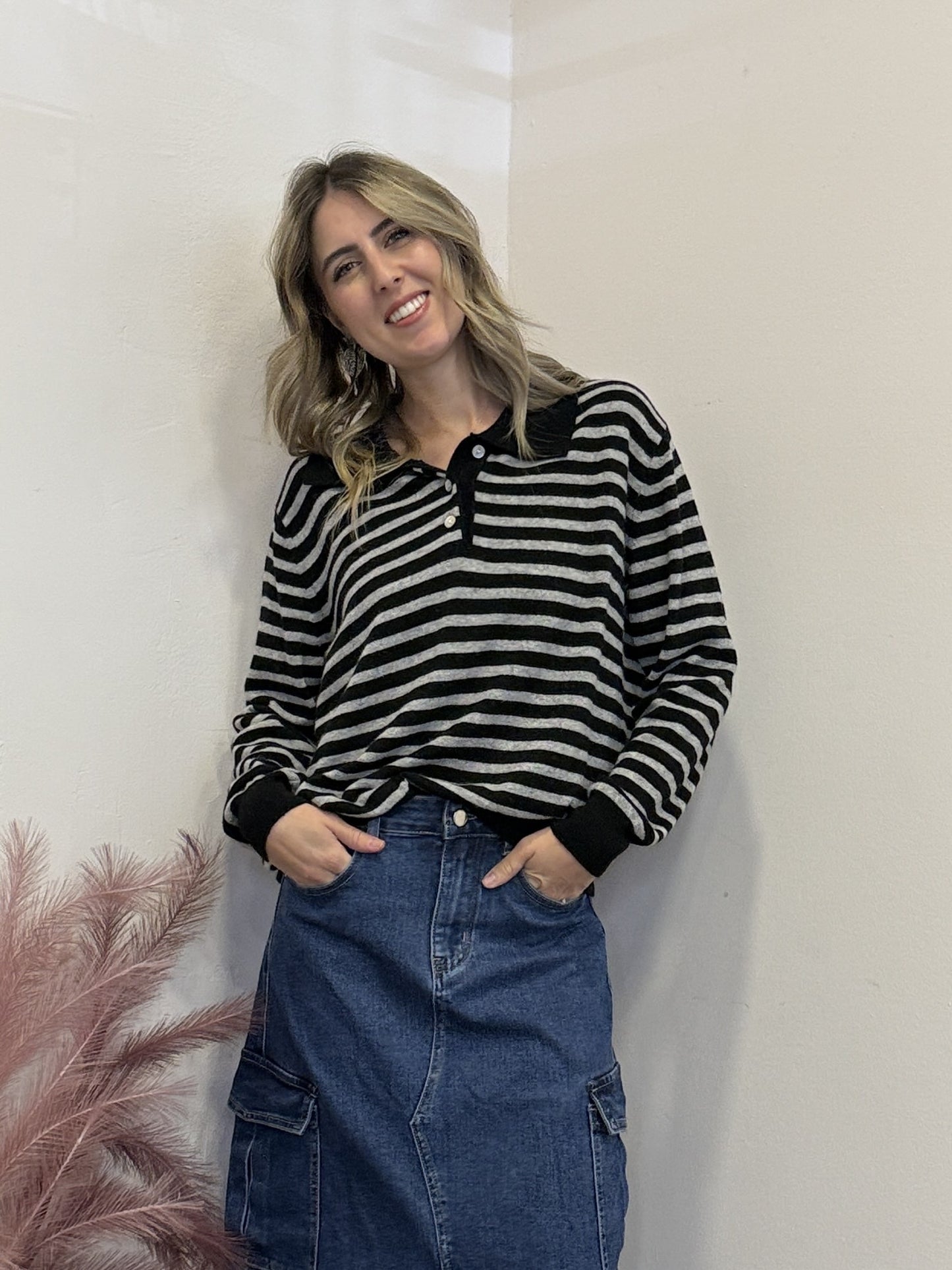 Maglione misto cashmere polo