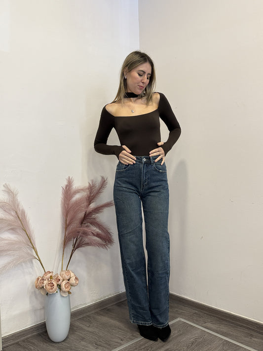 Body scollato cioccolato