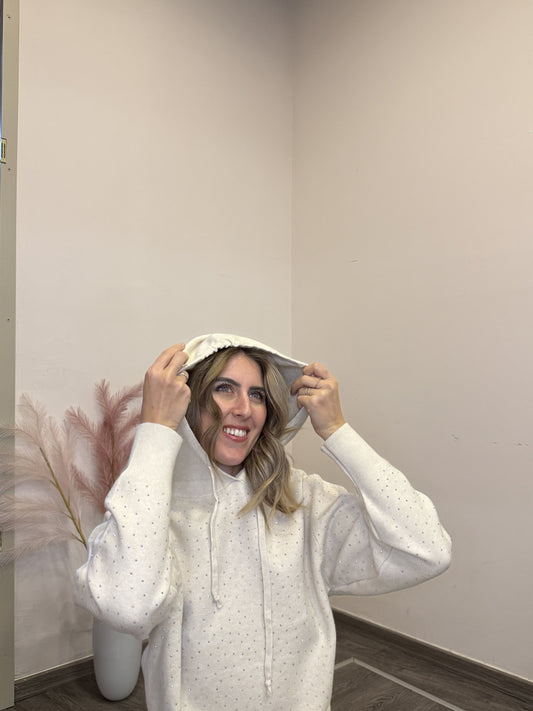 Completo in maglia strass e cappuccio