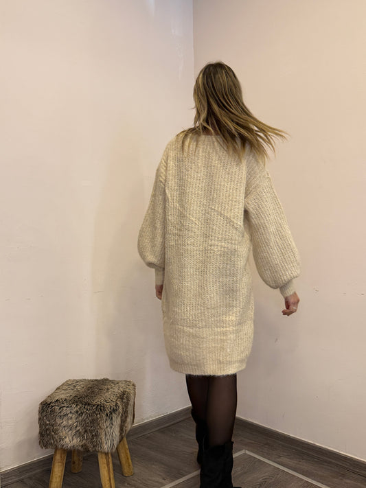 Abito in maglia misto lana panna