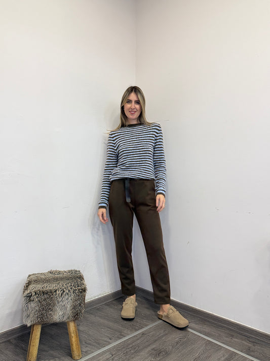 Maglione righe bicolor