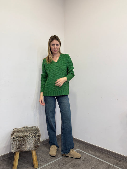 Maglione intreccio scollato