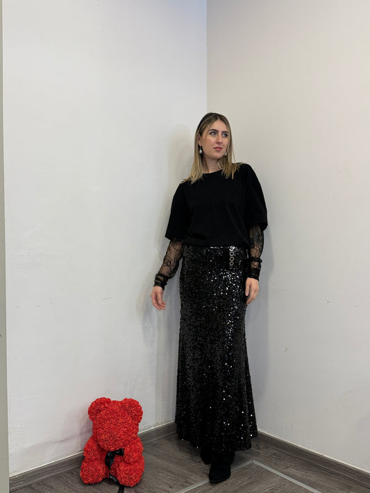 Maglia con maniche in pizzo mp87