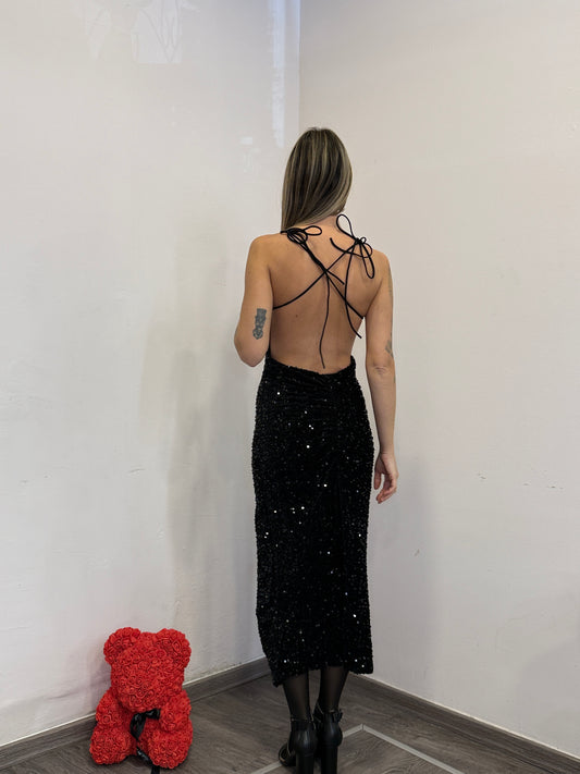 Abito lungo paillettes