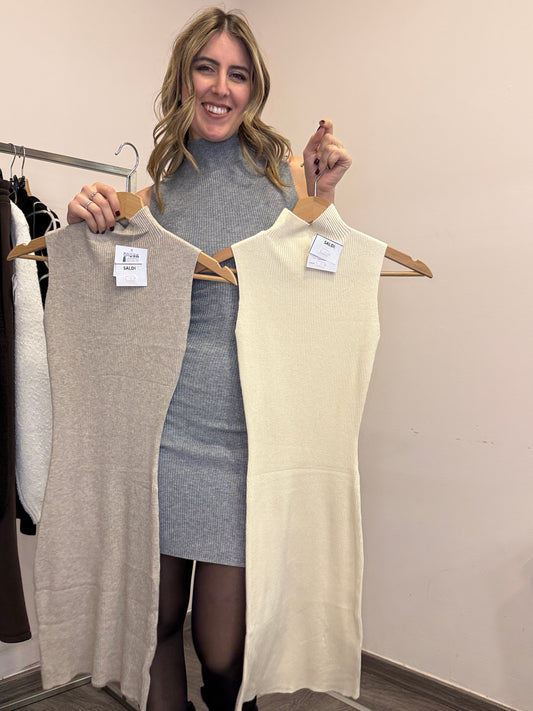 Abito in maglia costine