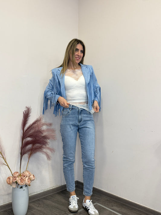 Maglietta pizzo asimmetrica