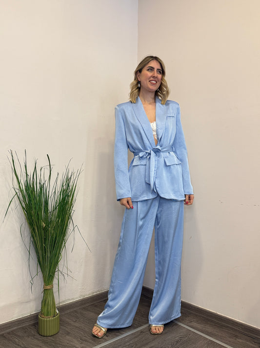 Completo raso azzurro