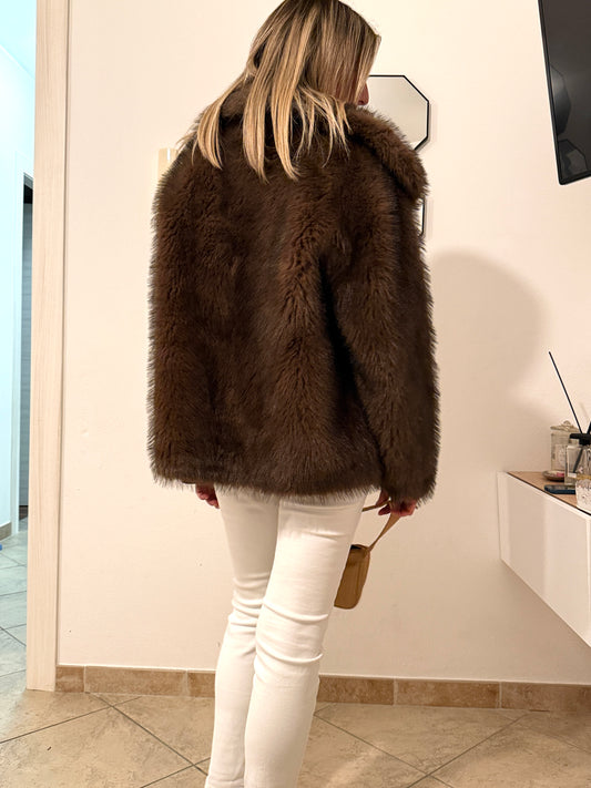 Eco fur marrone luxury