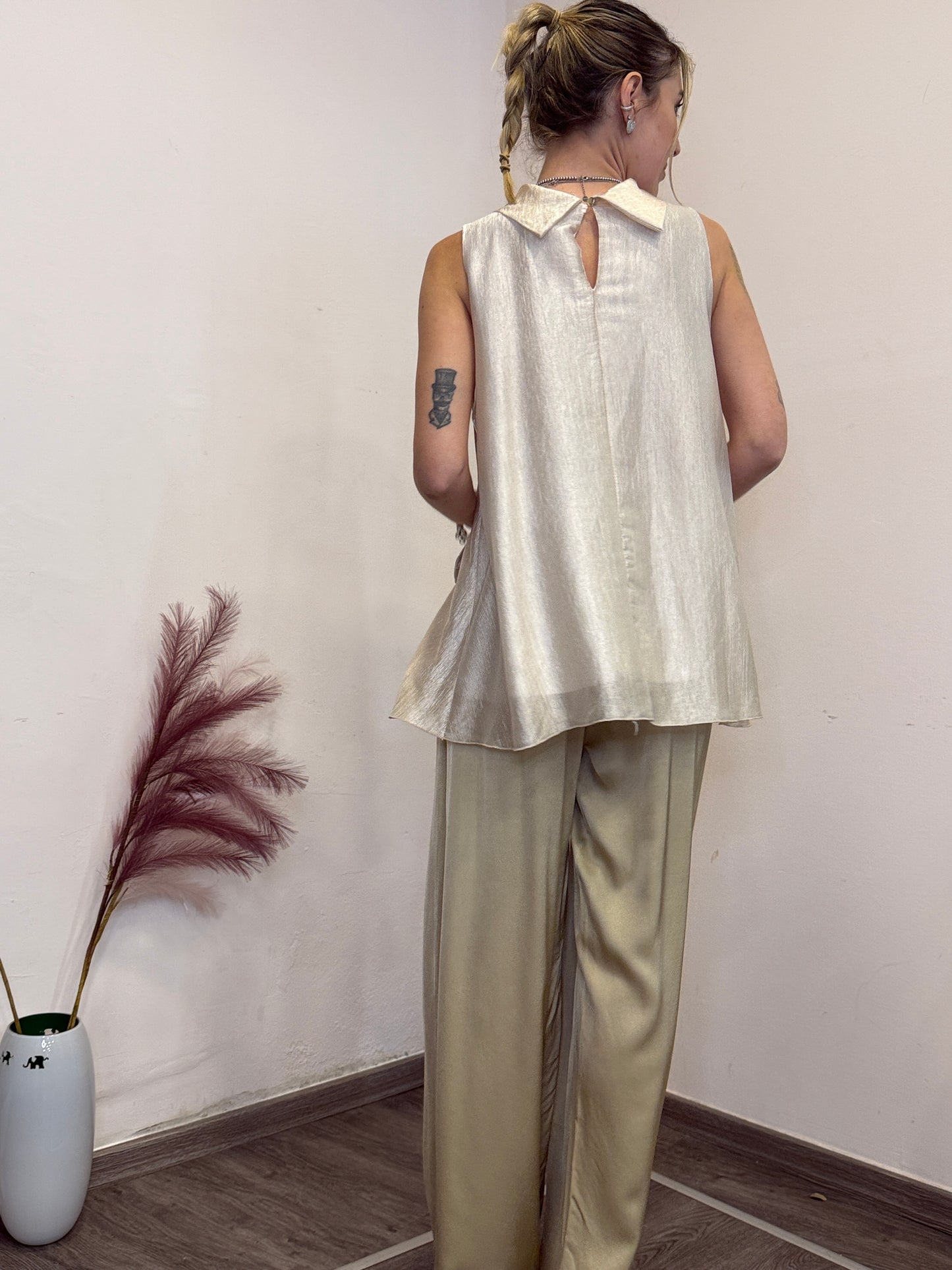 Blusa morbida platino