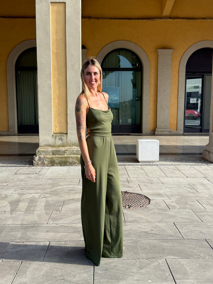 Tuta schiena nuda verde
