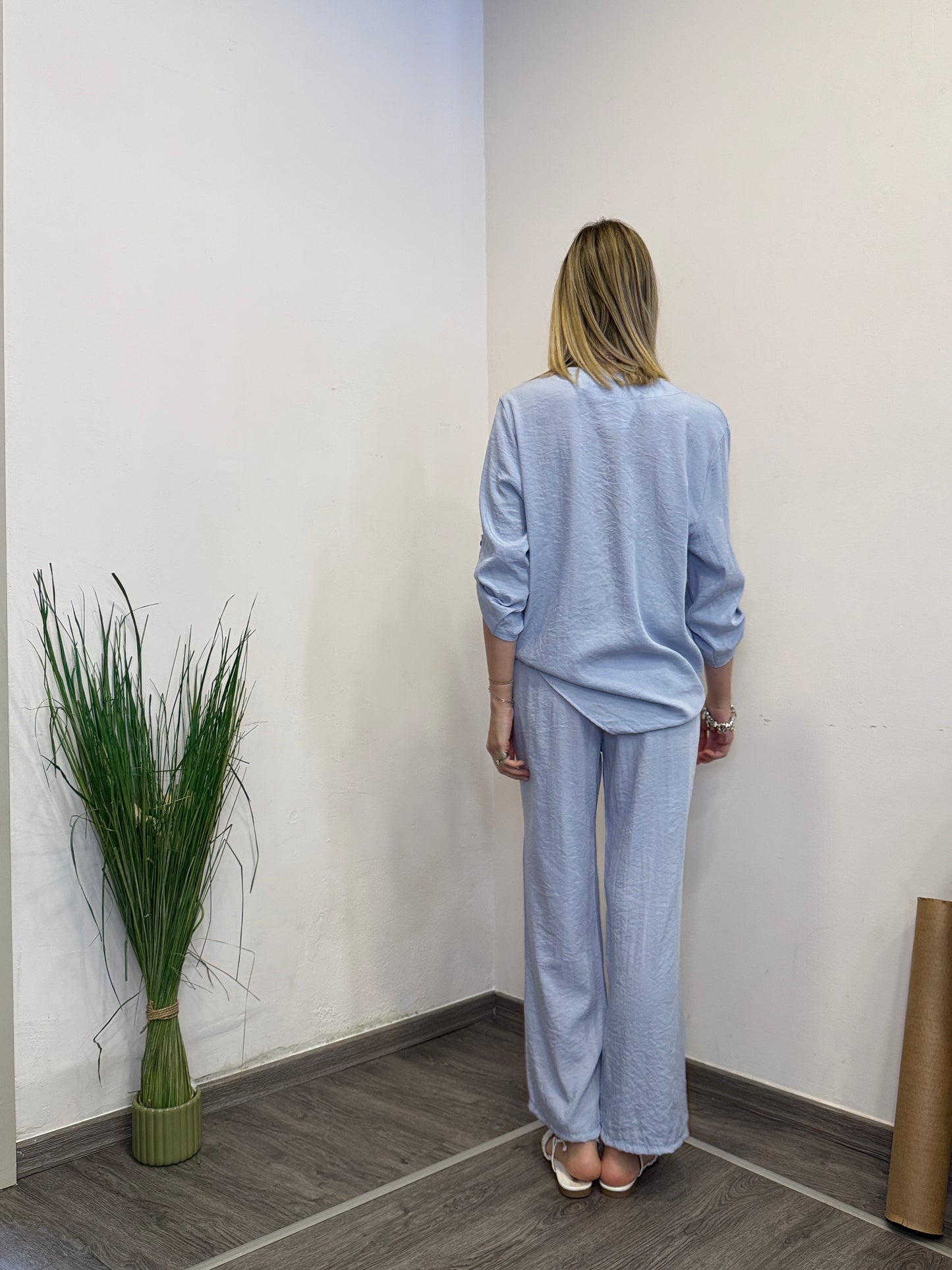 Pantaloni completo comodo azzurro