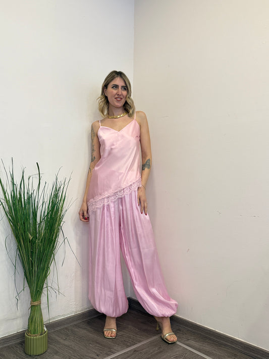 Pantaloni balloon raso