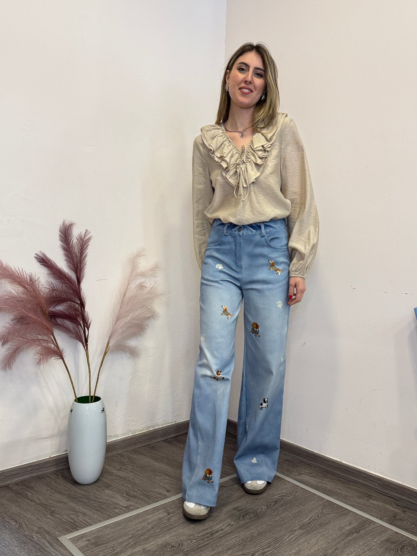 Camicia frappa beige