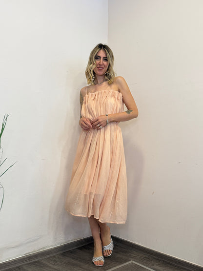 Abito midi rosa