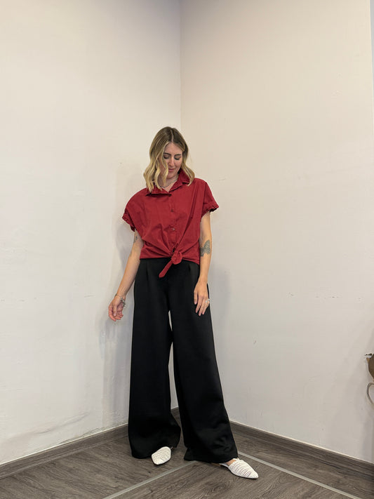 Camicia cotone bordeaux