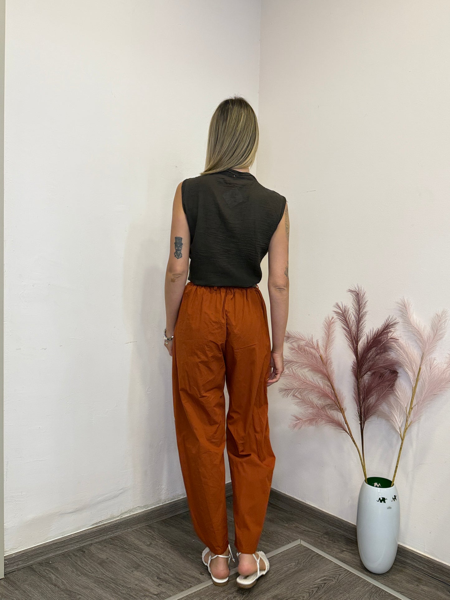 Camicia viscosa frappa marrone
