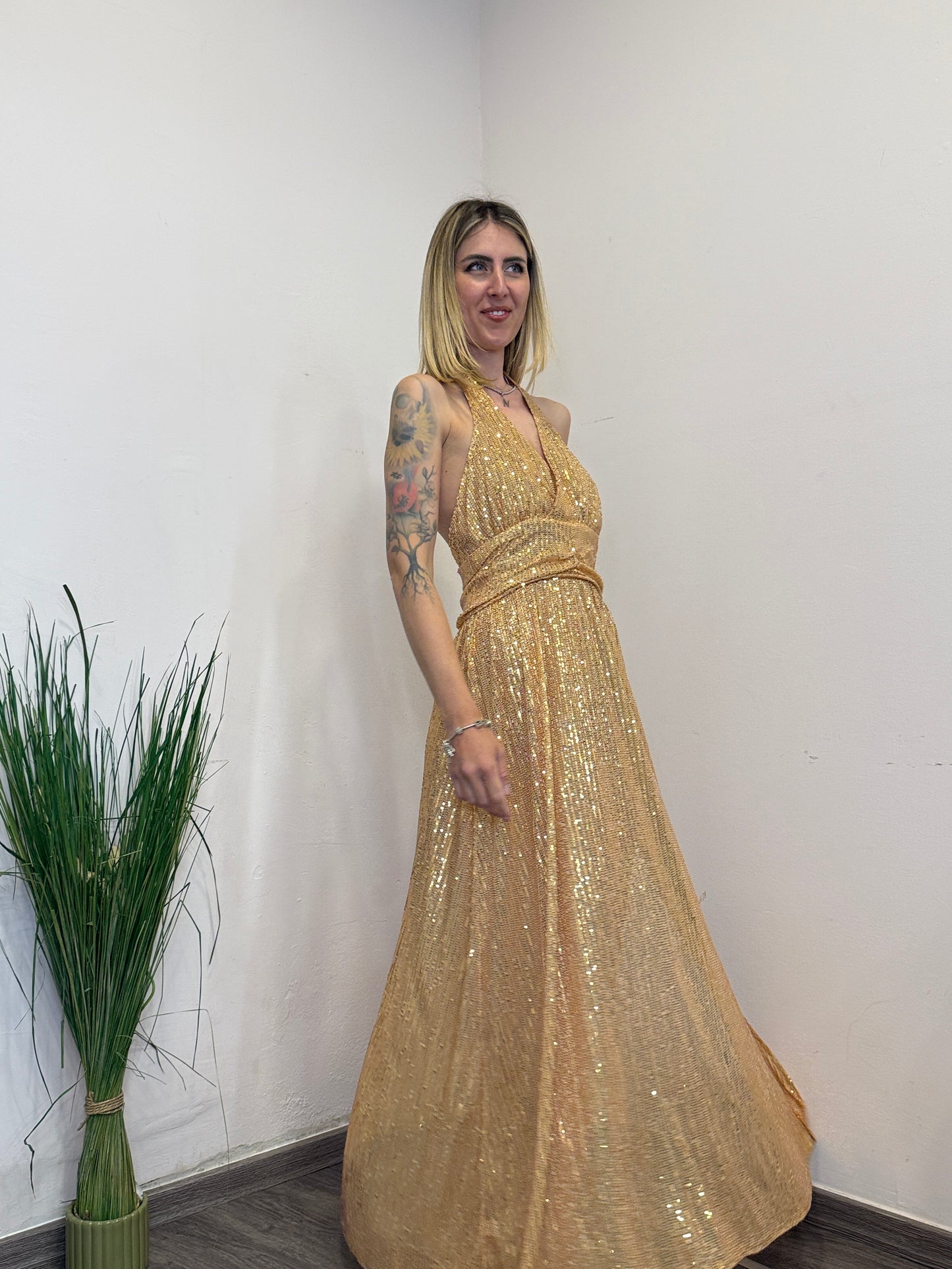 Abito paillettes oro