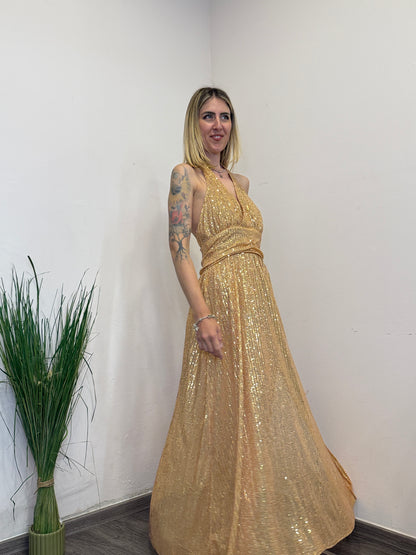 Abito paillettes oro