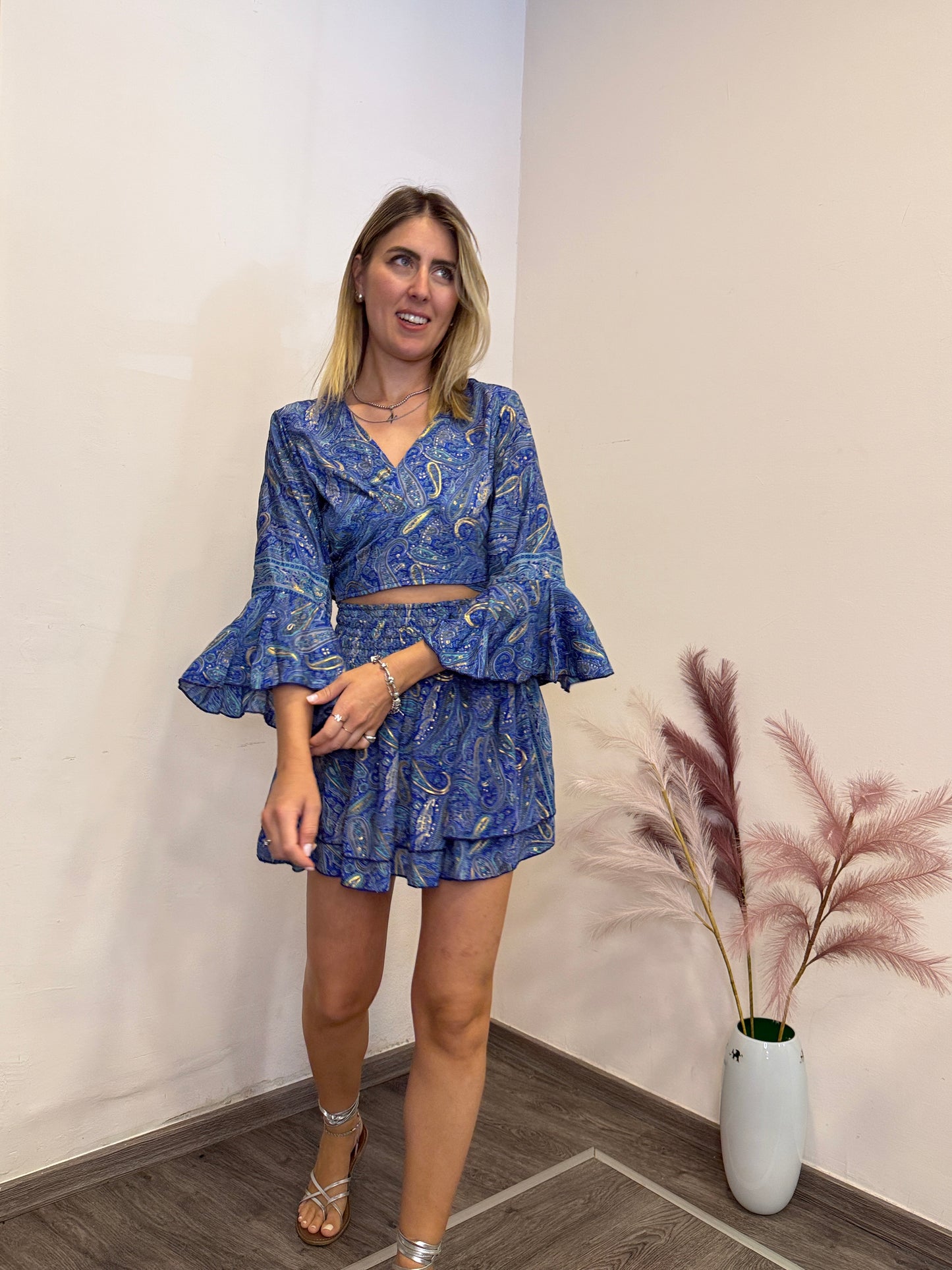 Completo ibiza seta blu