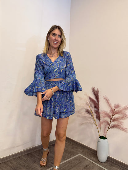 Completo ibiza seta blu