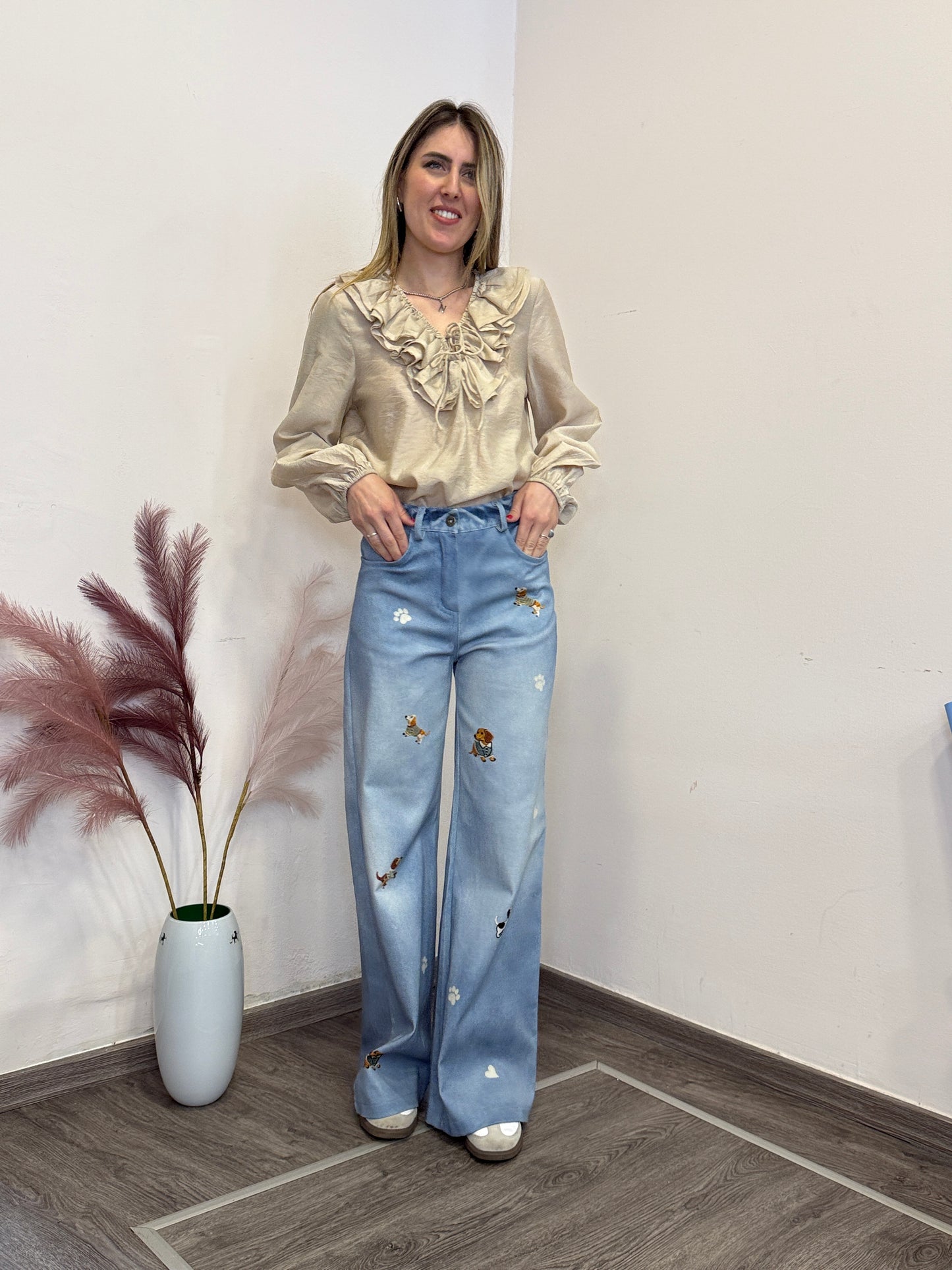 Camicia frappa beige