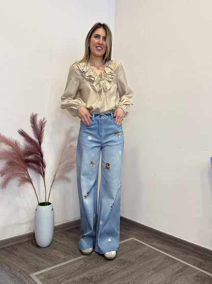 Camicia frappa beige