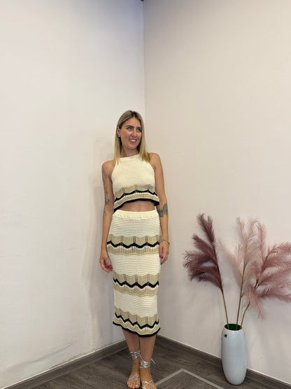 Completo macramè multicolor